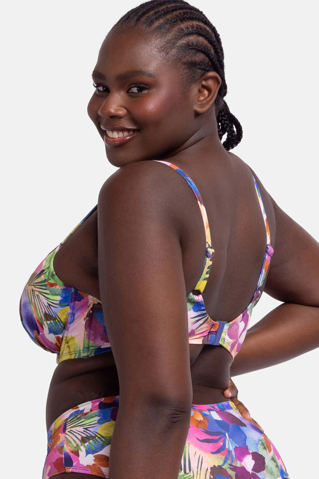 Top de bikini con aro flores