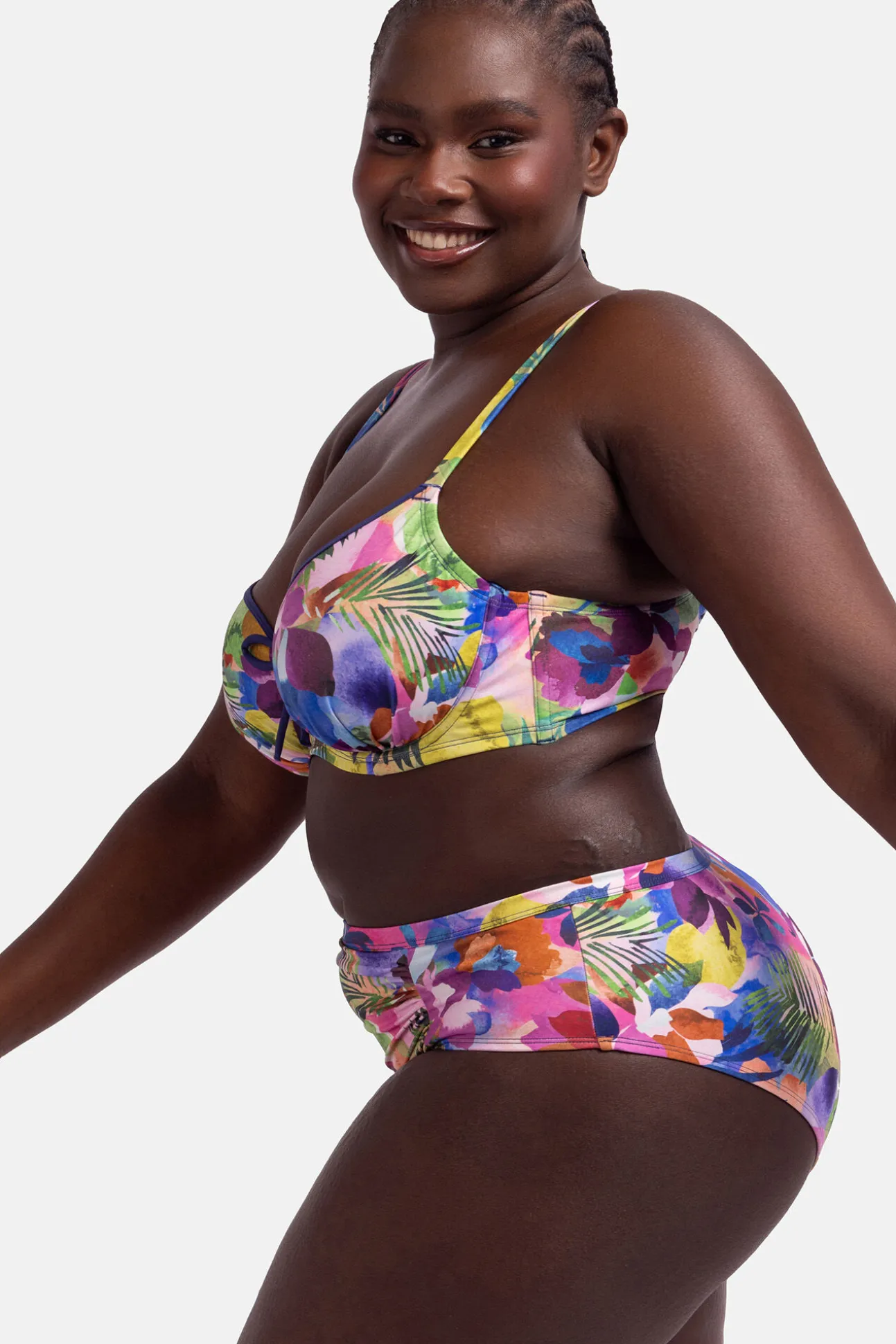 Top de bikini con aro flores
