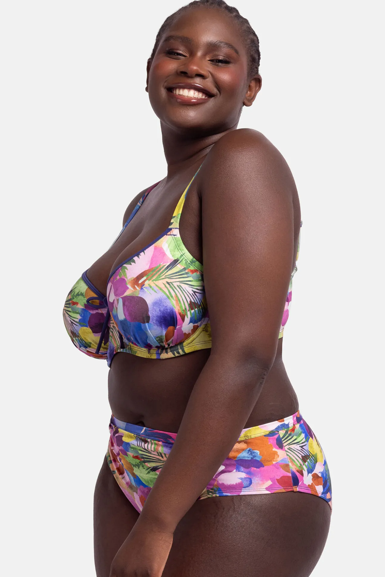 Top de bikini con aro flores