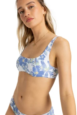 Top de bikini con aro print flores