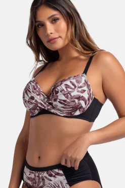 Top de bikini estampado