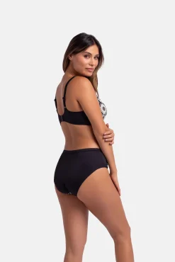 Top de bikini estampado negro