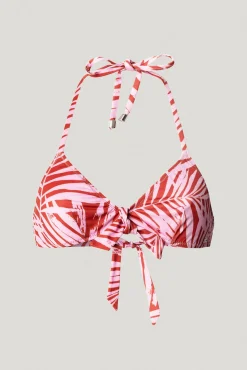Top de bikini estampado palmeras