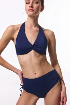 Top de bikini halter azul