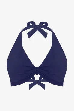 Top de bikini halter azul