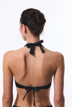 Top de bikini halter negro