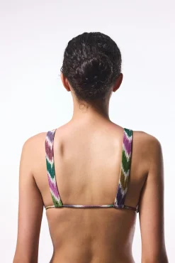 Top de bikini halter sin aro brillo