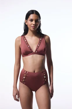 Top de bikini marrón