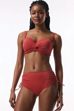 Top de bikini sin aro marrón tirantes extraíbles
