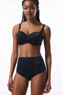 Top de bikini sin aro negro tirantes extraíbles