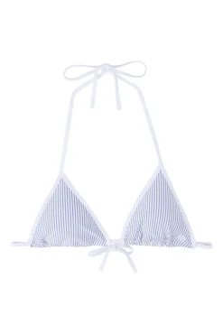 Top de bikini triangular rayas
