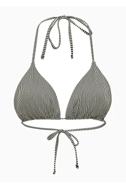 Top de bikini triangular lurex rayas