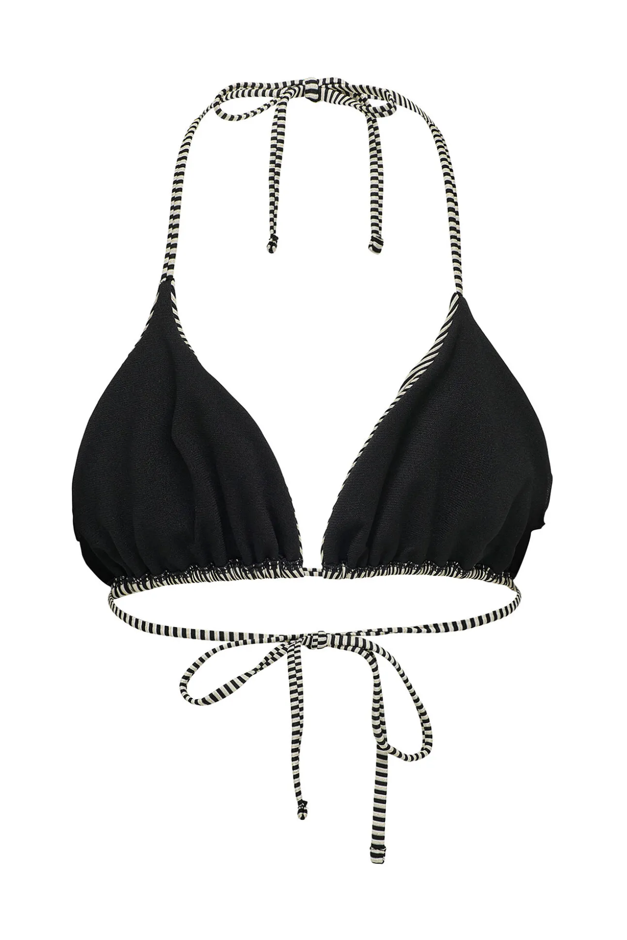 Top de bikini triangular lurex rayas