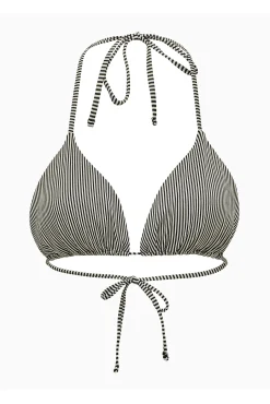 Top de bikini triangular lurex rayas