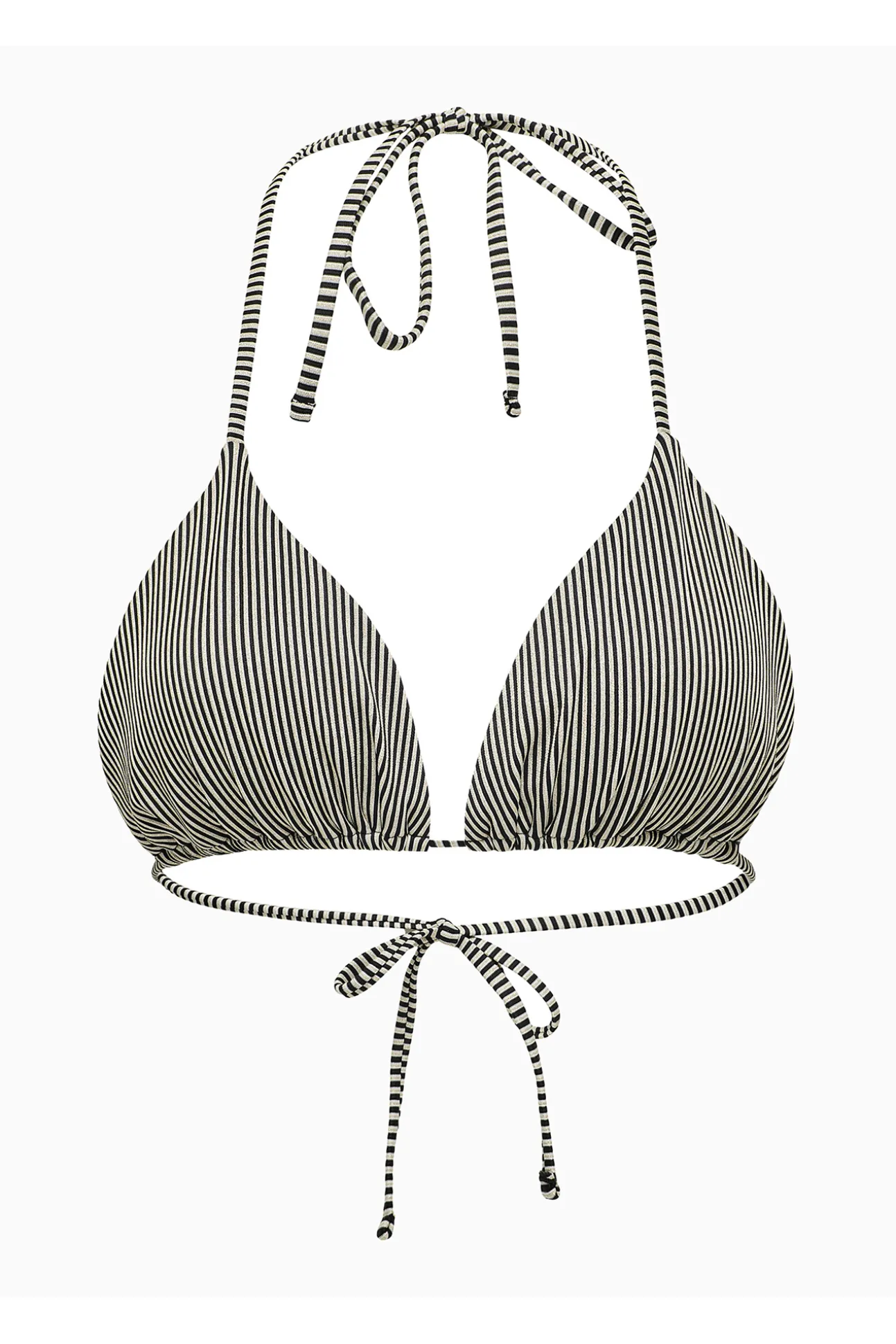 Top de bikini triangular lurex rayas