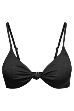 Top de bikini triangular nudo negro