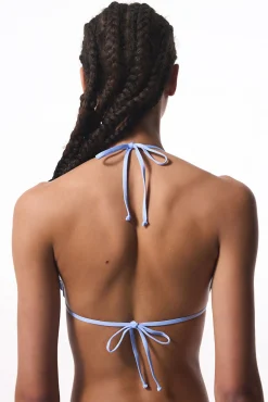 Top de bikini triangular rayas