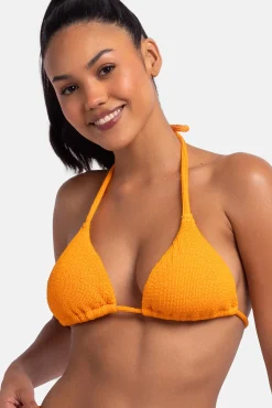 Top de bikini triangular naranja