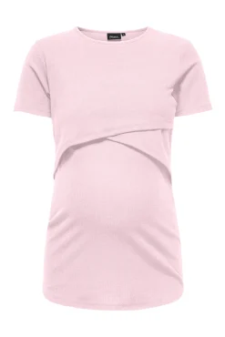 Top de manga corta cuello redondo maternity y lactancia