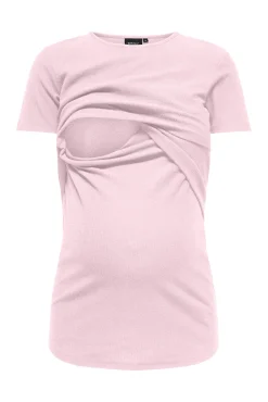 Top de manga corta cuello redondo maternity y lactancia