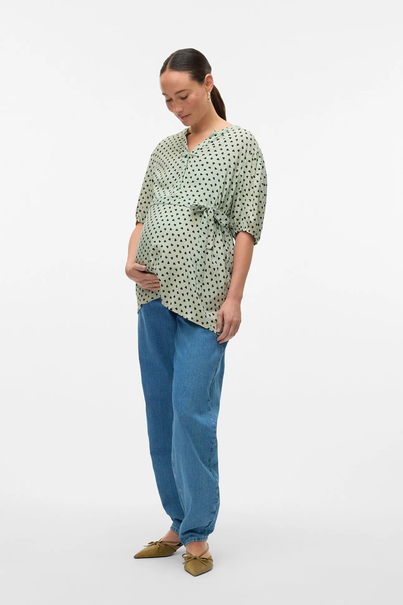 Top de manga corta maternity y lactancia