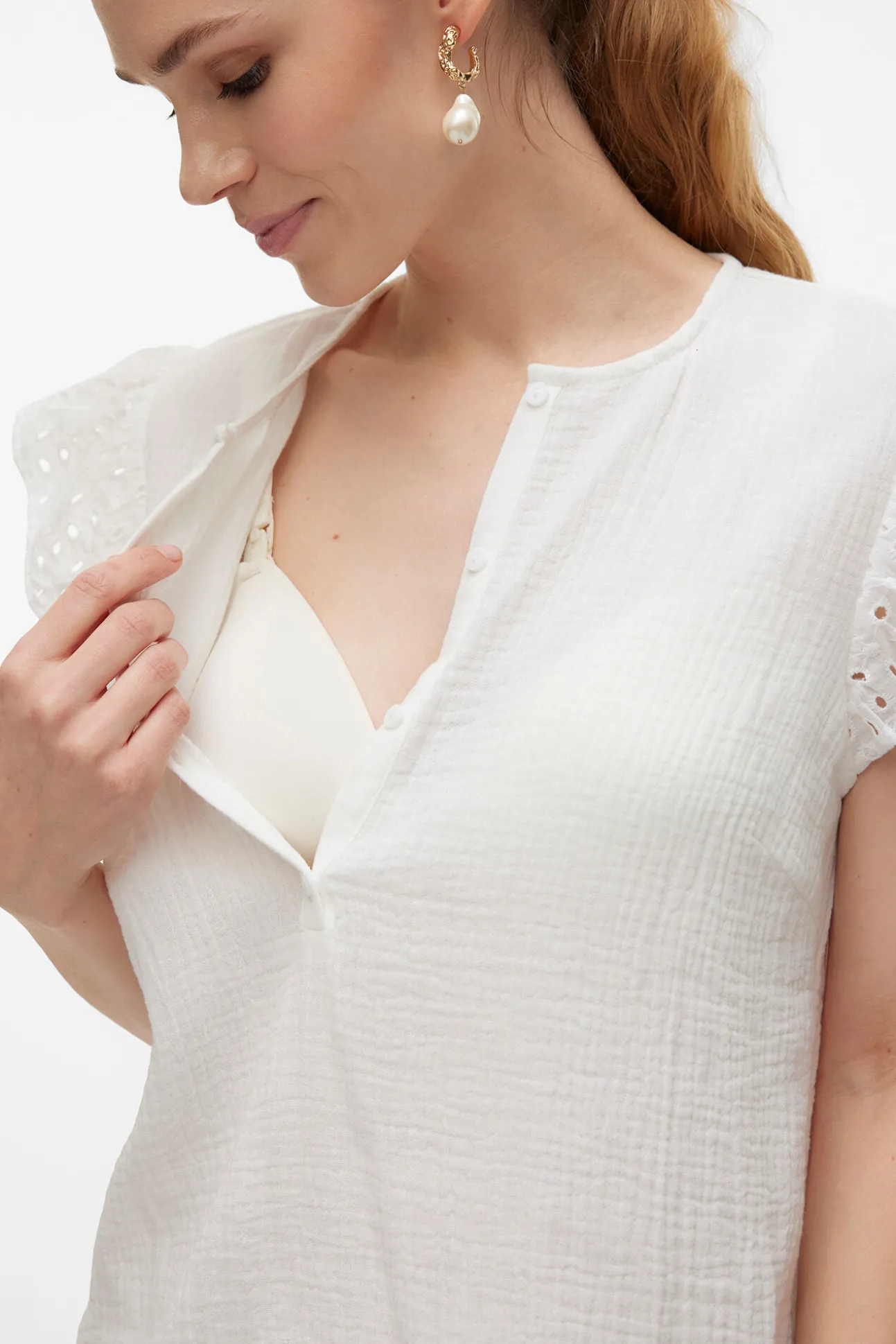 Top de manga corta maternity y lactancia