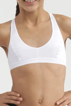 Top de niña estilo deportivo en color blanco