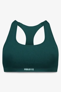 Top deportivo seamless canalé verde oscuro