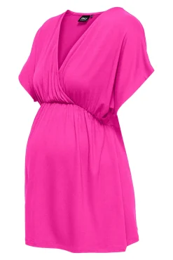 Top fluido manga murciélago cuello pico maternity