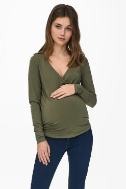 Top manga larga maternity