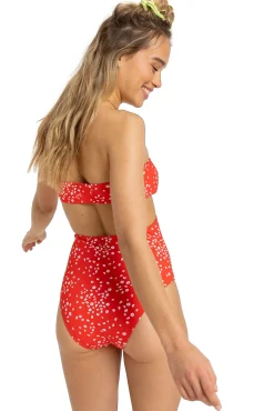 Trikini rojo flores