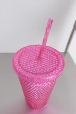 Vaso plástico cañita integrada vino