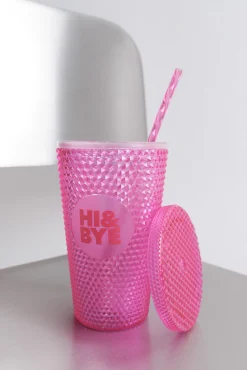 Vaso plástico cañita integrada vino