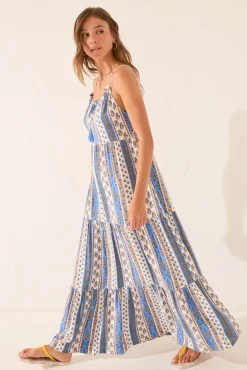 Vestido Cenefa Multicolor Viscosa