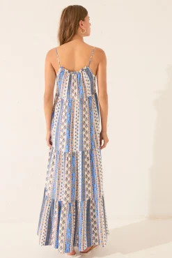 Vestido Cenefa Multicolor Viscosa