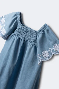 Vestido corto denim niña