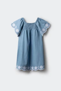 Vestido corto denim niña