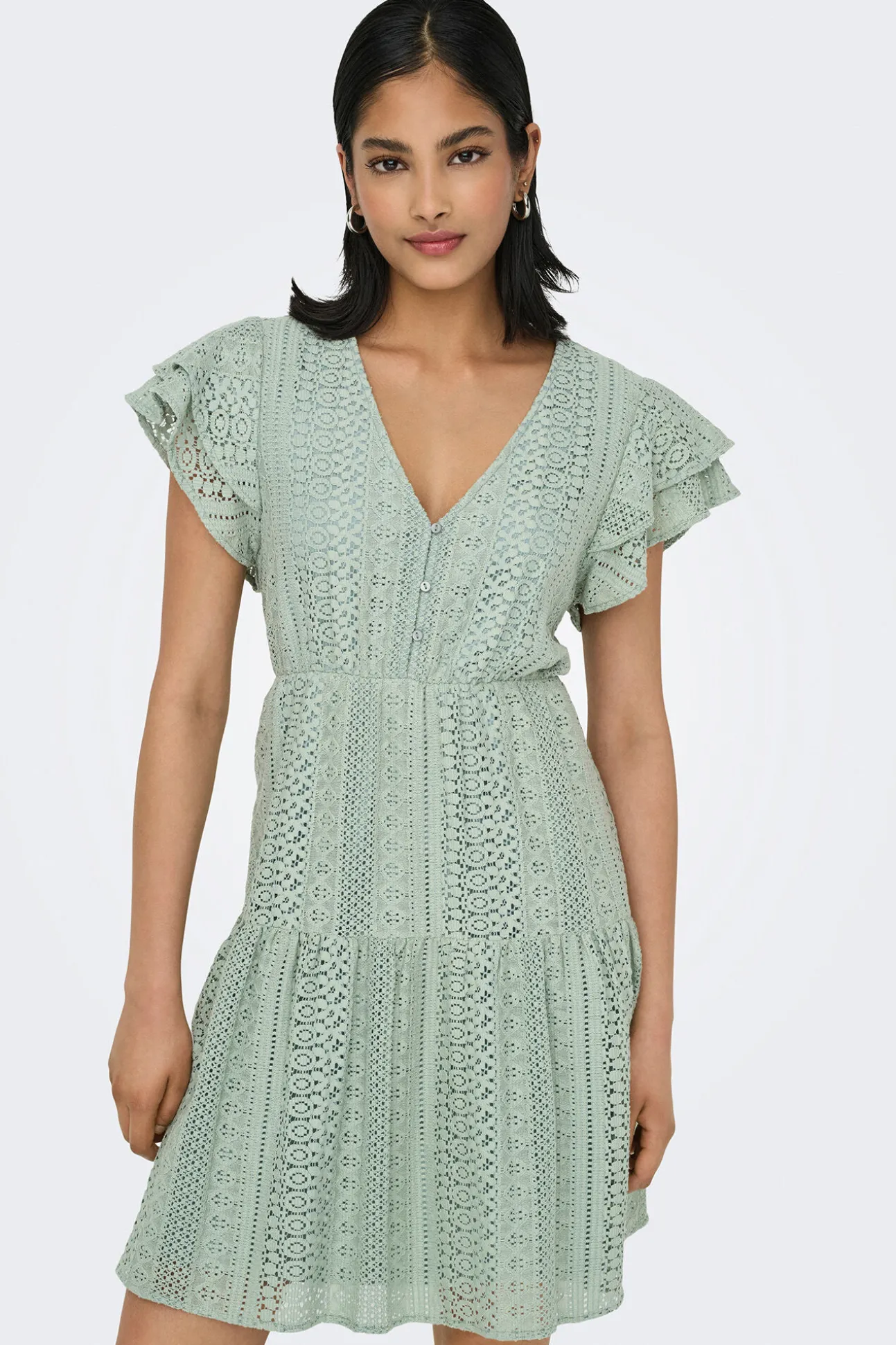 Vestido corto manga corta