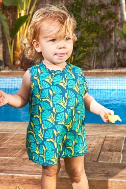 Vestido de flores con lazo azul