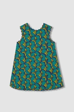 Vestido de flores con lazo azul