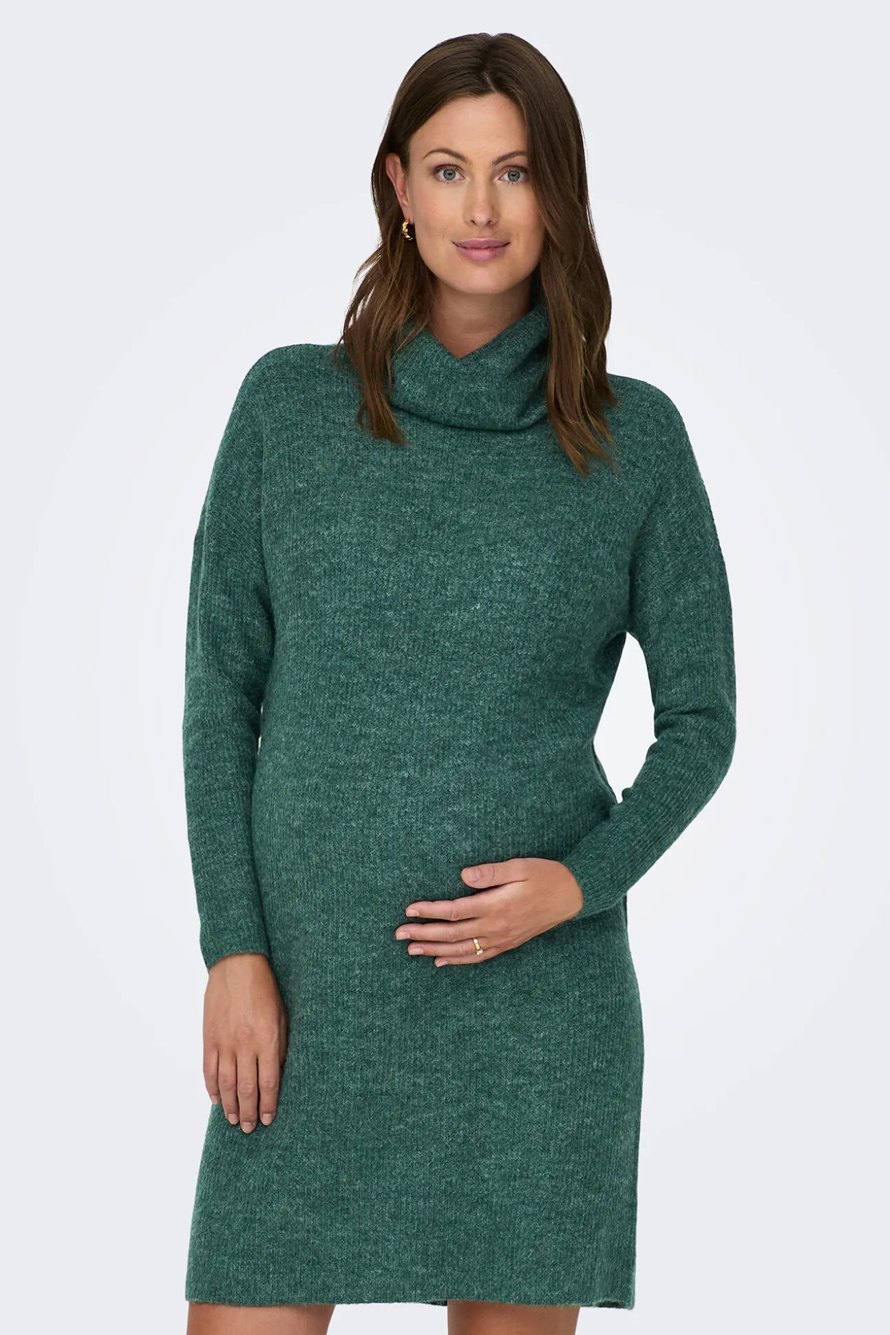 Vestido de punto corto cuello vuelto premamá