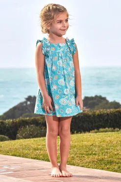 Vestido estampado flores azul claro