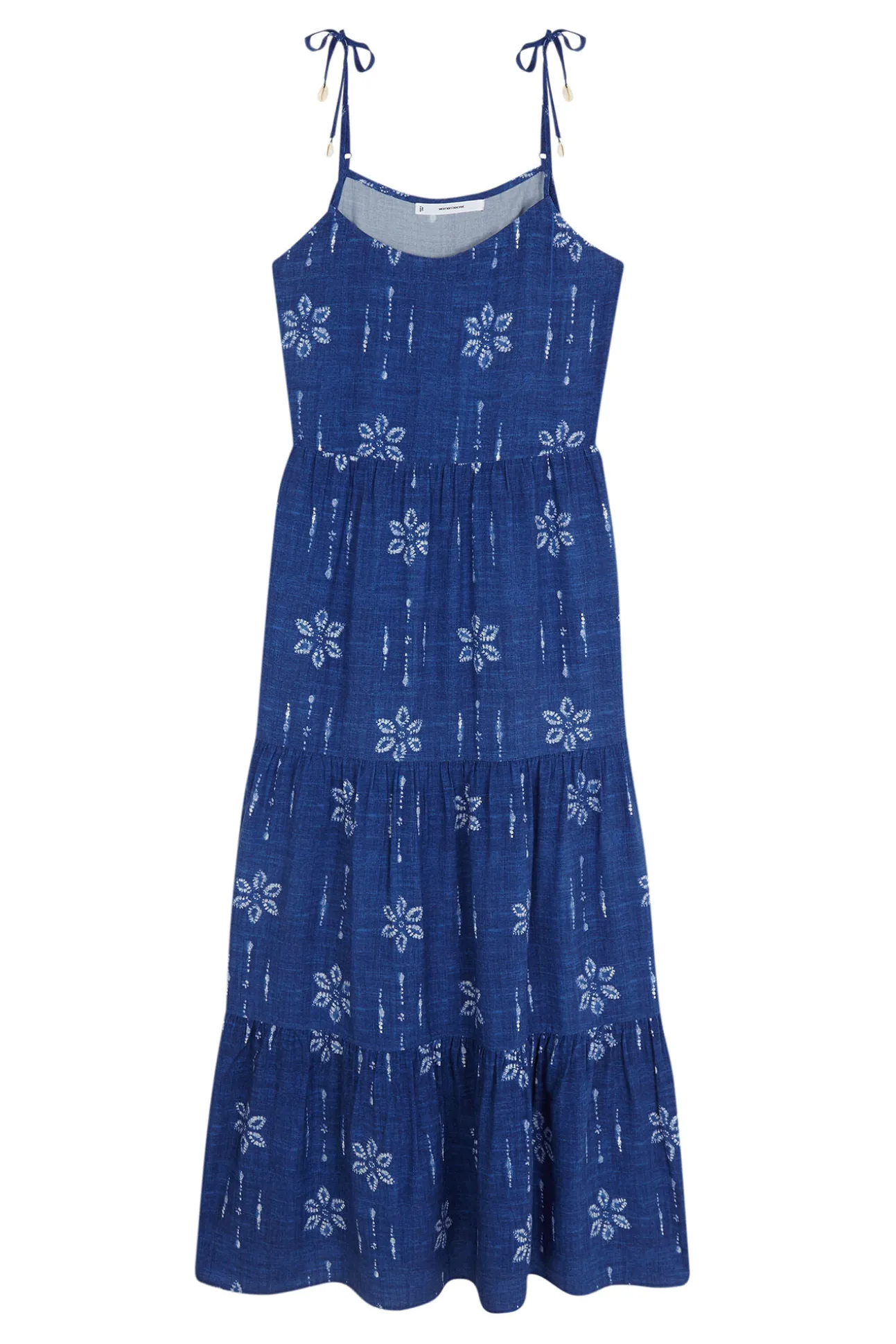 Vestido largo floral azul
