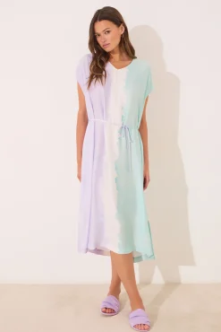Vestido largo tie-dye viscosa