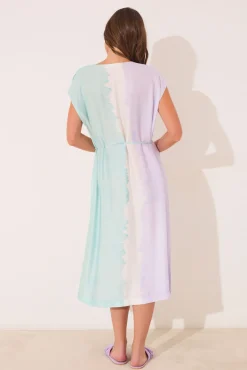 Vestido largo tie-dye viscosa