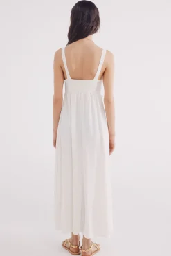 Vestido midi combinado crochet