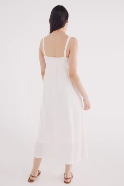Vestido midi combinado crochet