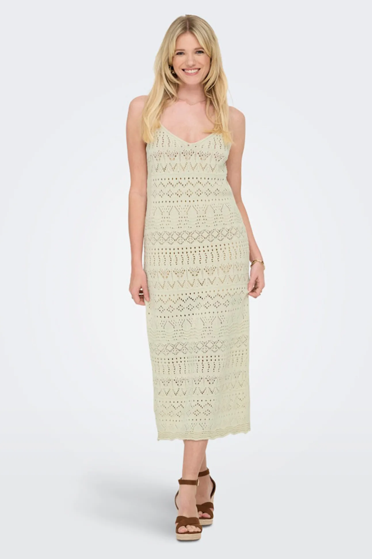 Vestido midi crochet