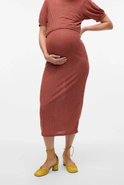 Vestido midi de punto fino maternity
