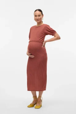 Vestido midi de punto fino maternity